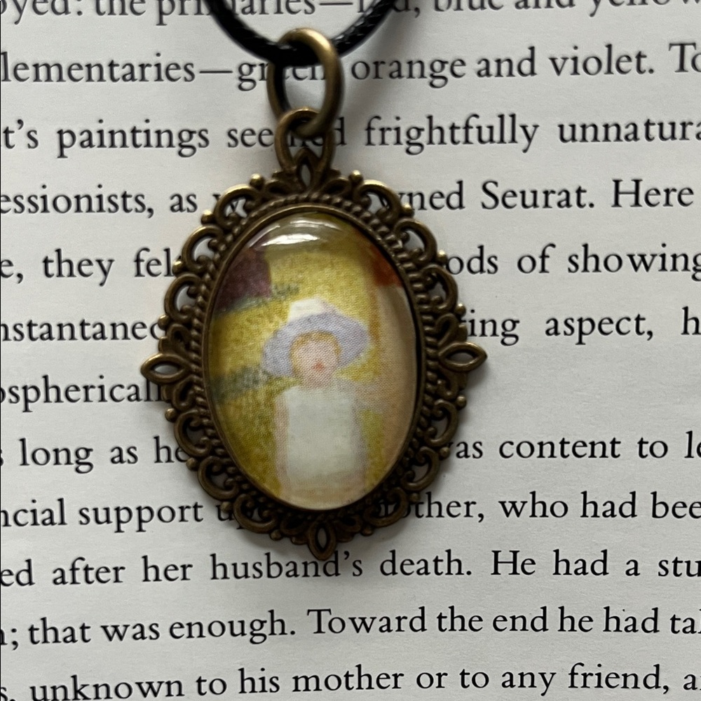 La Grande Jatte Girl - Upcycled Pendant Necklace - Georges Seurat